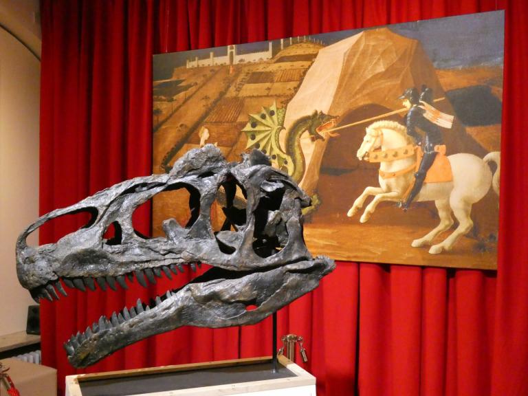 Allosaurus vor Gemälde